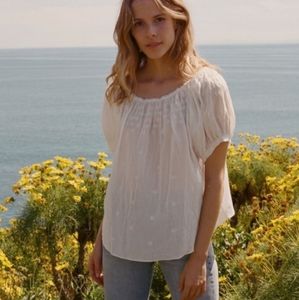 🚫SOLD - Doen Anise Top Floral Embroidered Cotton